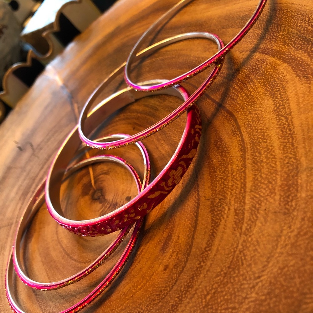 Pink and Gold Bangle Set - Picture 2 of 2